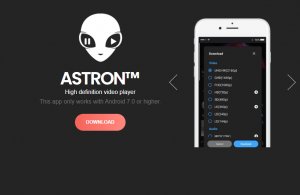 Astron 어플 홈페이지